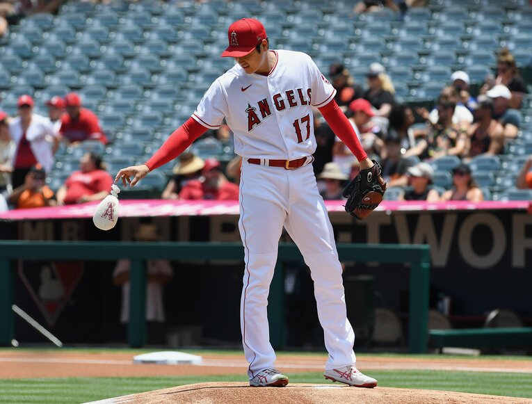 2021年6月の大谷翔平の投球姿