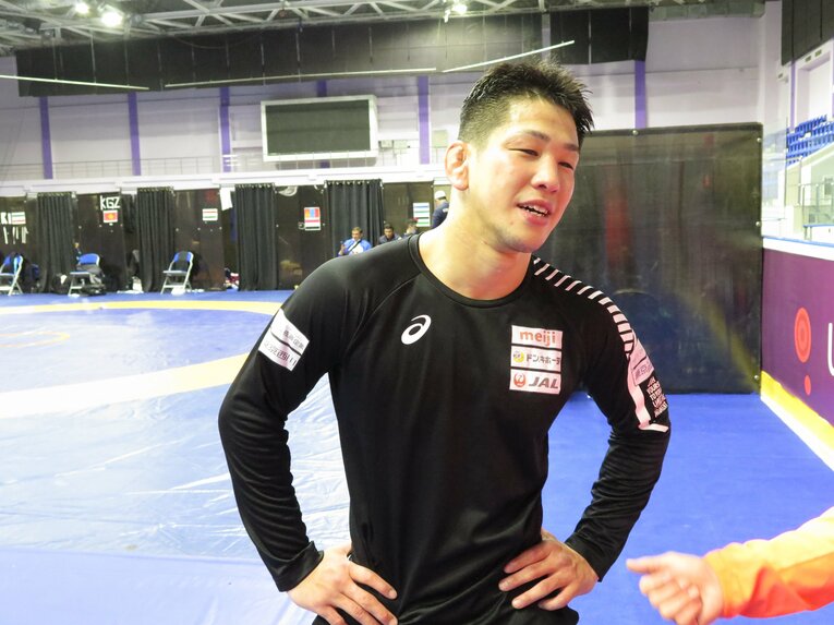 準決勝後の屋比久　©Koji Fuse