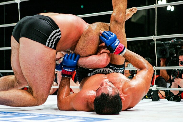 “柔術マジシャン”ノゲイラのオモプラッタ　©Susumu Nagao