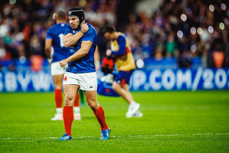 3週間前に顔面骨折をしていたとは思えないほどのプレーを見せた主将アントワーヌ・デュポン　©︎Kiichi Matsumoto