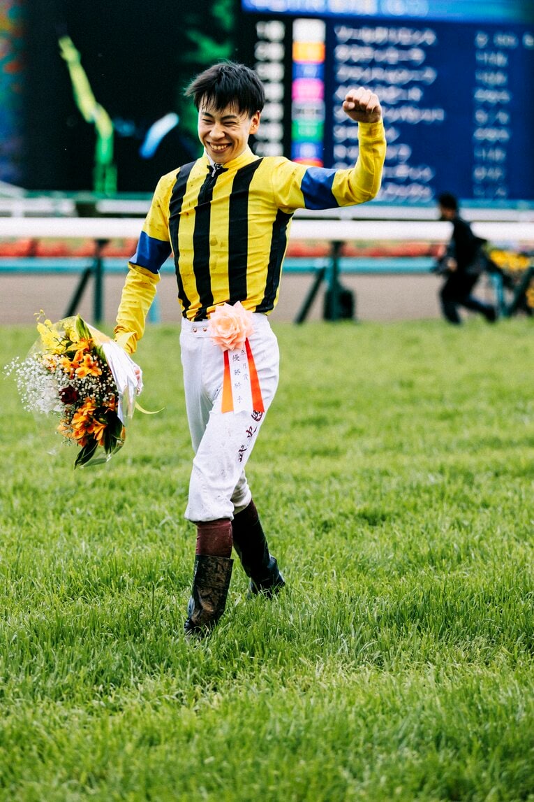 皐月賞で喜びを爆発させる横山　©︎Kiichi Matsumto