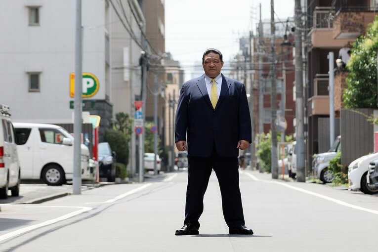 「魅力的な力士を育てたい」と語った浅香山親方　©Shigeki Yamamoto