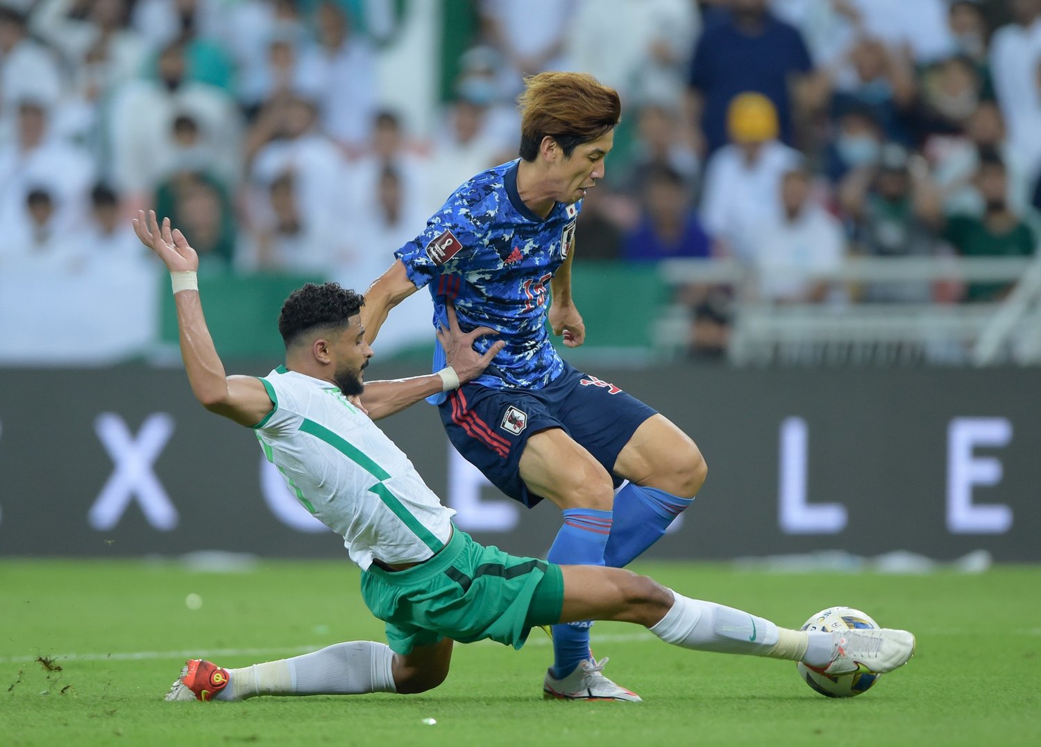 2度の決定機を生かせず、無得点に終わった大迫。10月12日のオーストラリア戦でFWとしての真価が問われる