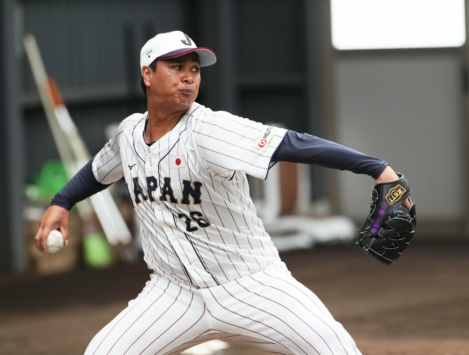 侍ジャパン宮崎合宿。ブルペンでキレのある投球を見せる宇田川 ©︎Sankei Shimbun