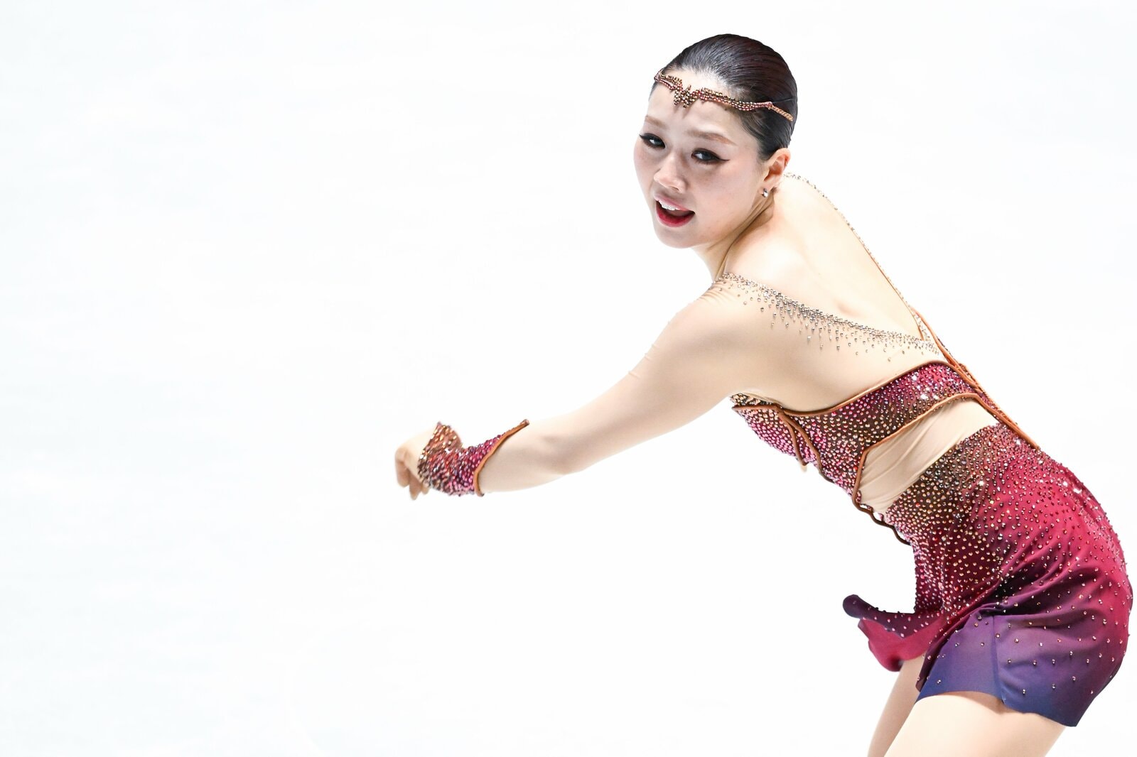 2025年12月の全日本選手権は8位に終わるも、FSのステップは最高難度のレベル４でジャッジ３人が出来栄え点で満点をつけた　©Asami Enomoto