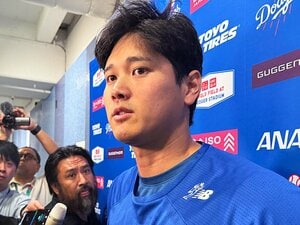 「ムネは要所要所で連絡を」ドジャース大谷翔平が登板直後、村上宗隆と岡本和真を思いやり…相手チーム約20人が“熱視線”フリー打撃で感覚のズレ修正