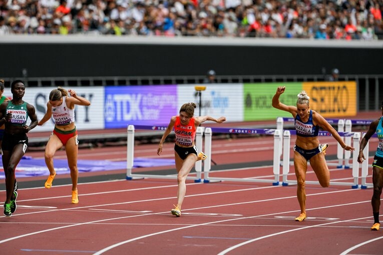 【東京世界陸上】100mハードル予選を走る中島ひとみ（長谷川体育施設）　©Nanae Suzuki