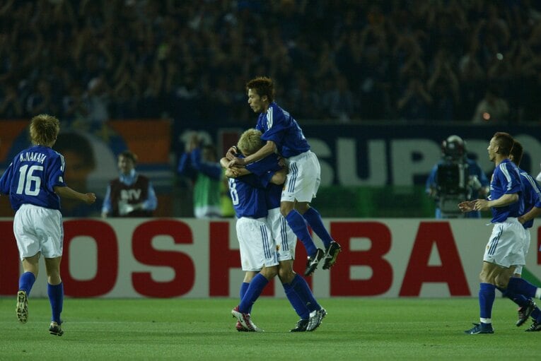 2002年日韓W杯ロシア戦、稲本潤一の2試合連続ゴール　©Naoya Sanuki