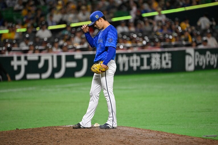 日本シリーズ第5戦、9回に登場した中川颯　©Nanae Suzuki