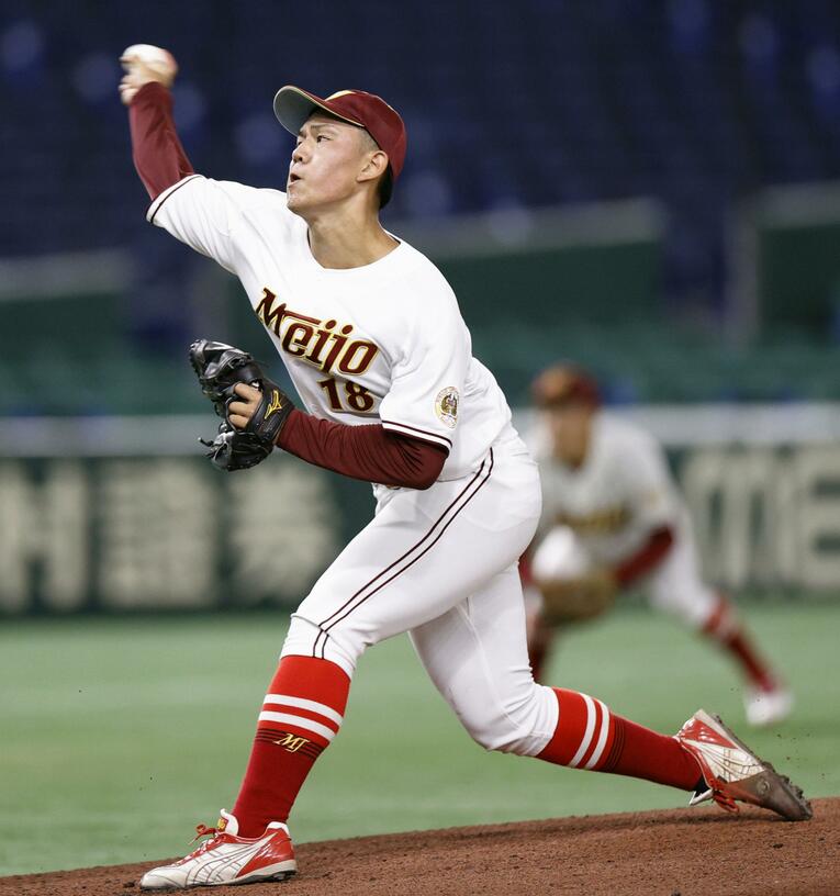 名城大の岩井俊介投手。156kmの速球が武器だ　©KYODO