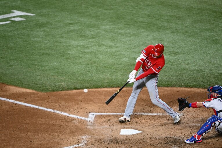 大谷のスイングスピードは実戦で非常に高い数値をたたき出しているという　©Nanae Suzuki