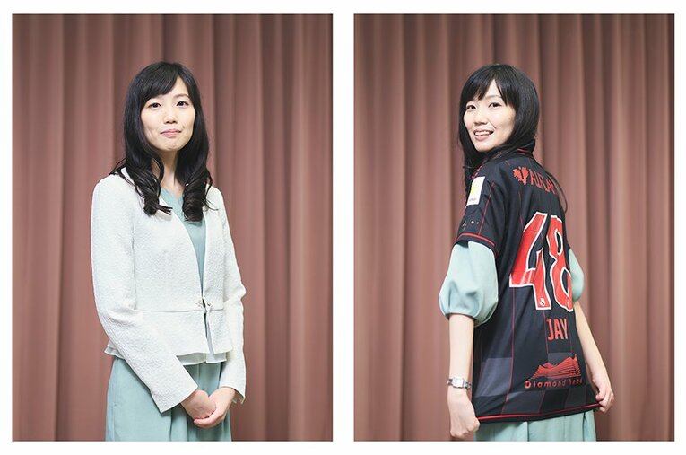 インタビューに応じてくれた渡部愛女流三段。北海道コンサドーレ札幌を応援するなど筋金入りのサッカーファンでもある ／ photograph by Yuki Suenaga