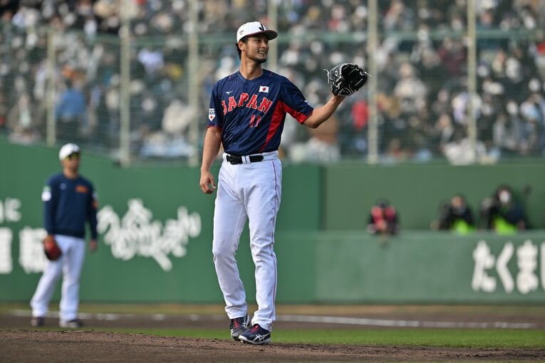 3日目、ライブBPに登板したダルビッシュ　©︎Hideki Sugiyama