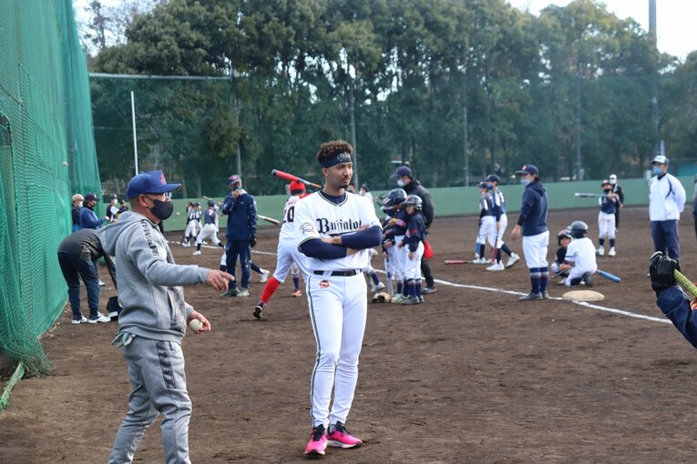 野球教室の一コマ