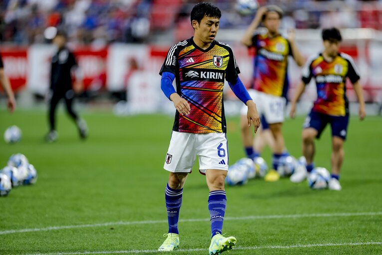 2023年6月のエルサルバドル戦、試合前の遠藤航　©Kiichi Matsumoto