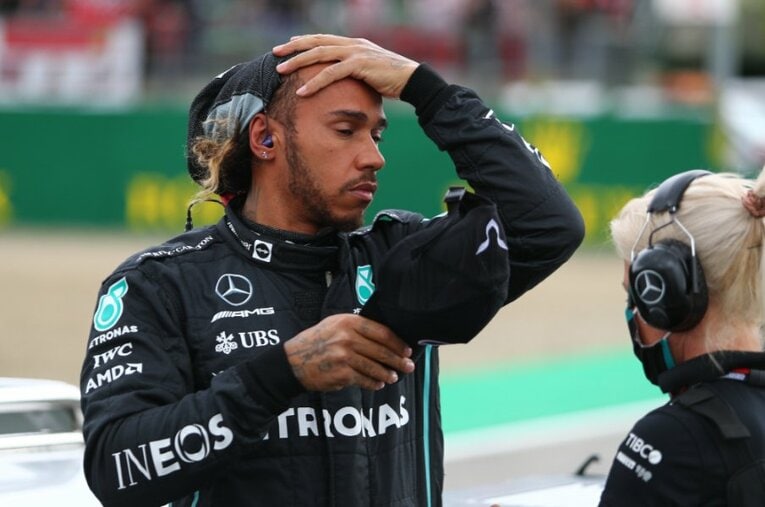 今季4戦を終え、開幕戦の3位が最高位といまだ勝利のないハミルトン。現在のランクは7位で、同僚のラッセル（4位）に後れをとっている ／ photograph by Getty Images