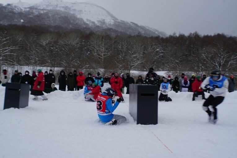 シェルターと呼ばれる壁を利用しつつ、1人でも多く敵に雪球を当てた方が勝ち。スタート時のセンターシェルターの奪い合いが最初の見どころ