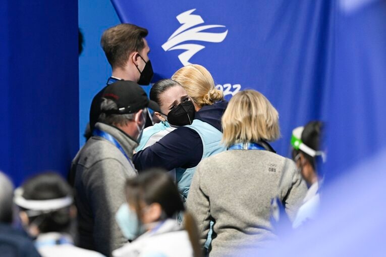 【五輪フィギュアの魔物】北京五輪でのワリエワ（写真は右に続きます）　©Asami Enomoto/JMPA