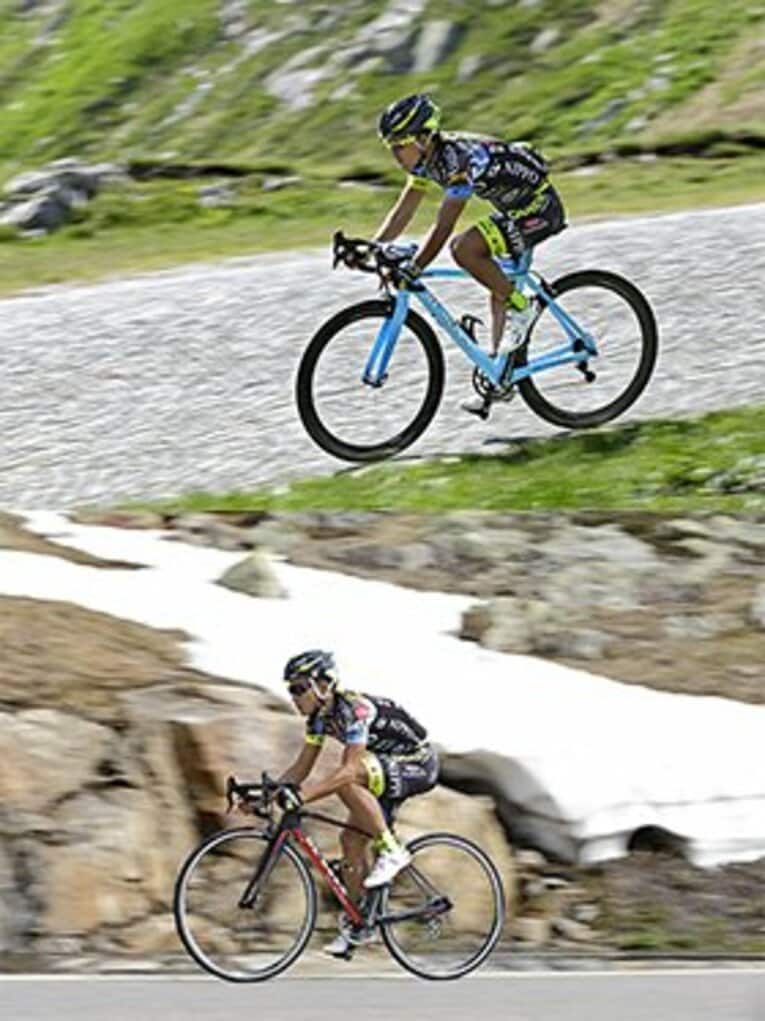 ハイエンドモデルのKING RS ACTIONと、エントリー・モデルのR848。グレードも価格も大きく違うが、どちらもデローザの血統が脈々と流れている。世界中のプロ＆アマチュアライダーが絶賛している。写真／タナカヒデヒロ 