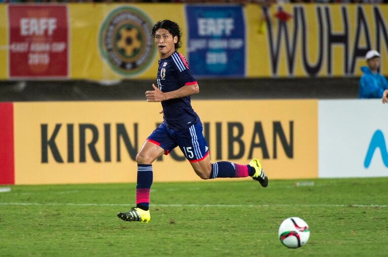 2015年には日本代表として東アジアサッカー選手権大会に出場。この年、所属するガンバ大阪では怪我をすることなくリーグ戦全試合にフル出場した　©Takuya Sugiyama