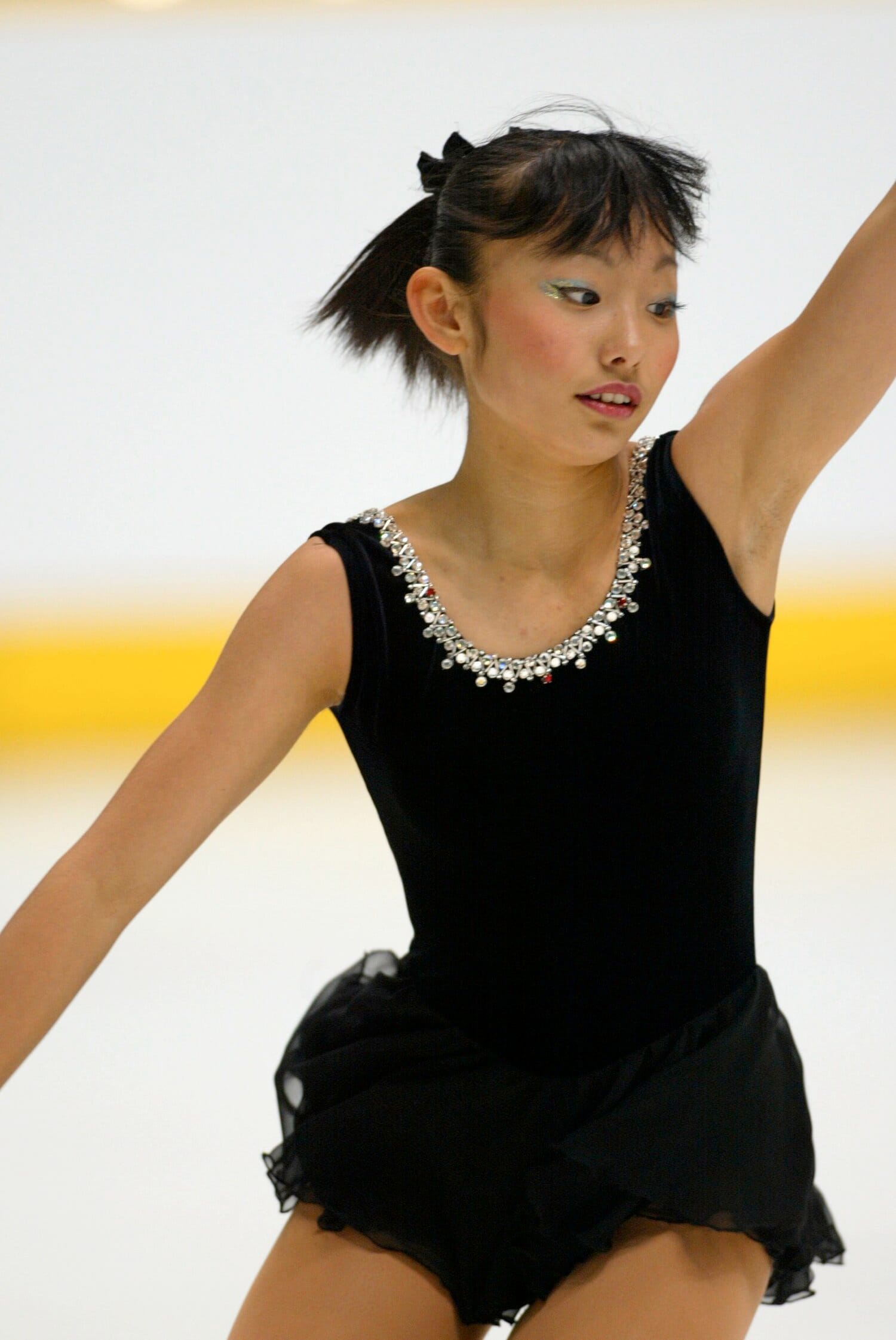 2001年の全日本選手権。当時14歳の安藤美姫 ©AFLO