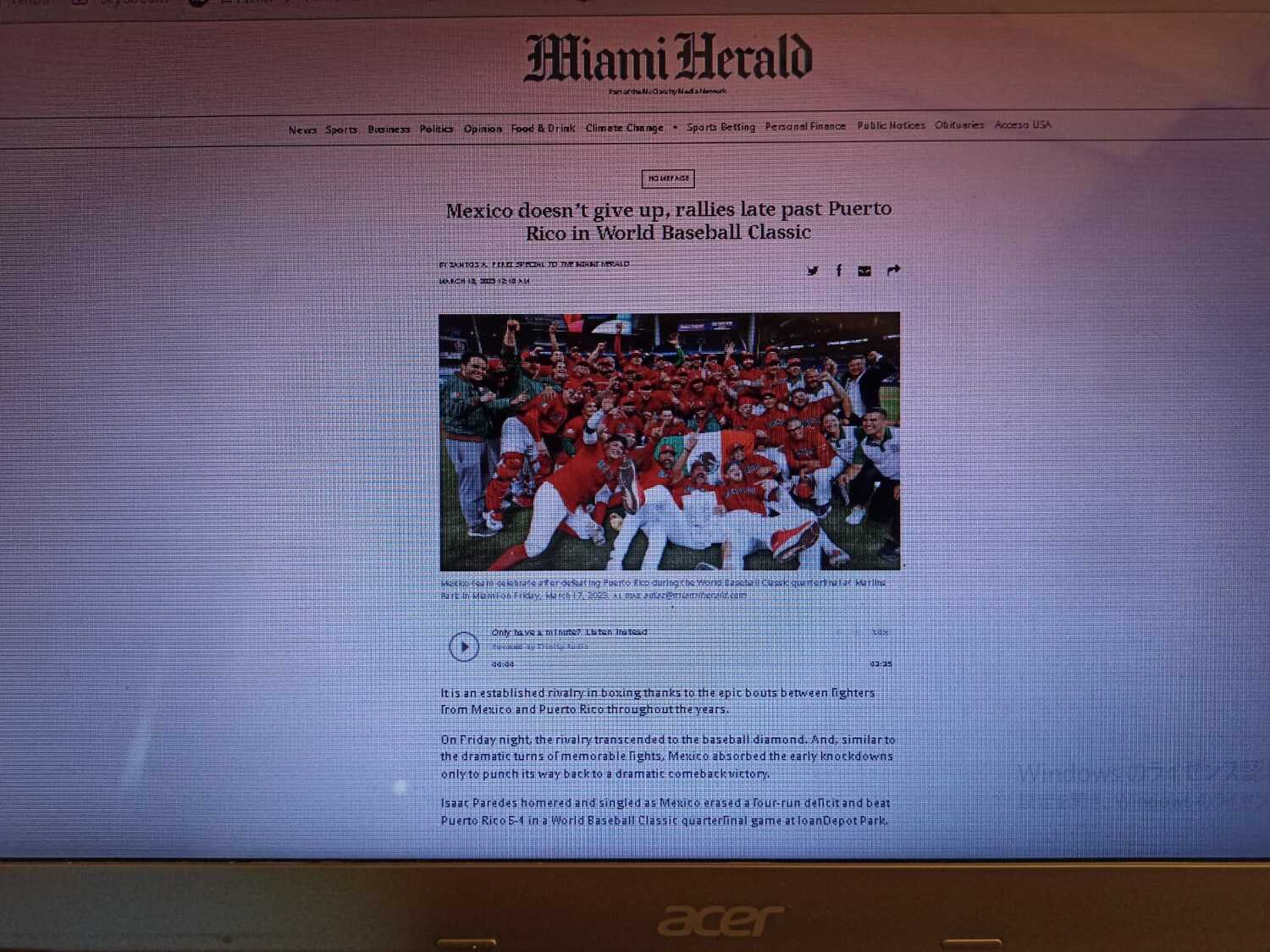 「マイアミ・ヘラルド」電子版　©Hiroaki Sawada