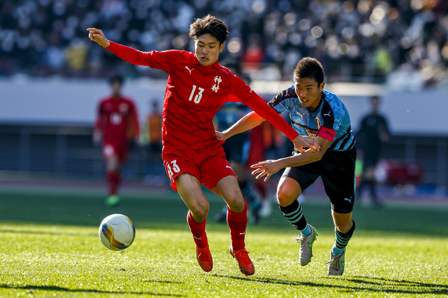 高校サッカー選手権で3ゴールを決めた福田師王　©︎Kiichi Matsumoto