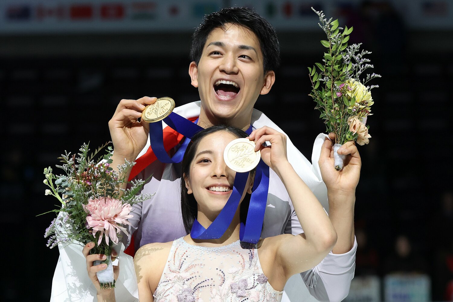 表彰式では満面の笑み　©Getty Images