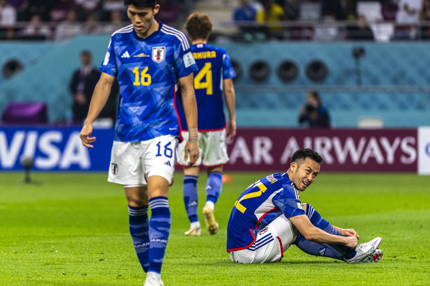 ドイツ戦の後半。冨安健洋、吉田麻也、板倉滉の3バックが完璧に機能した ©Takuya Sugiyama/JMPA