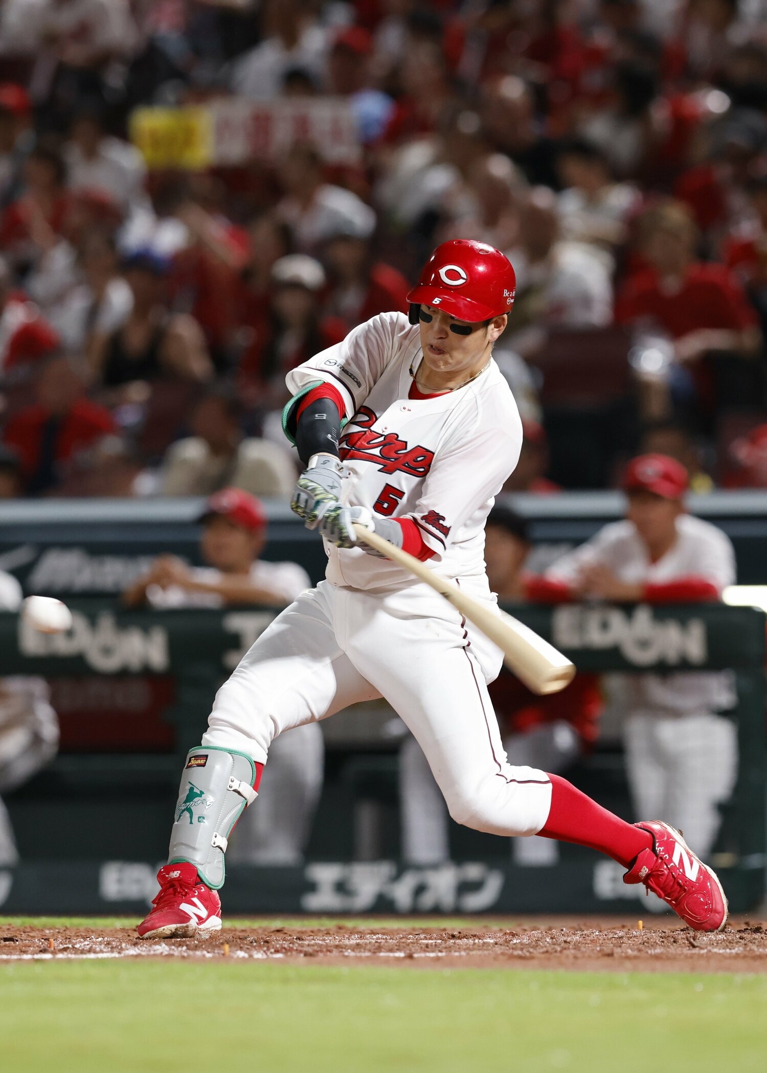 昨季はキャリアハイとなる.309の打率を残した小園。WBCでの活躍も期待されている ©JIJI PRESS