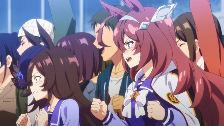 アニメ作中では特訓の手伝をしたライスシャワー、特別コーチとなったミホノブルボン　©2023 アニメ「ウマ娘 プリティーダービー Season 3」製作委員会