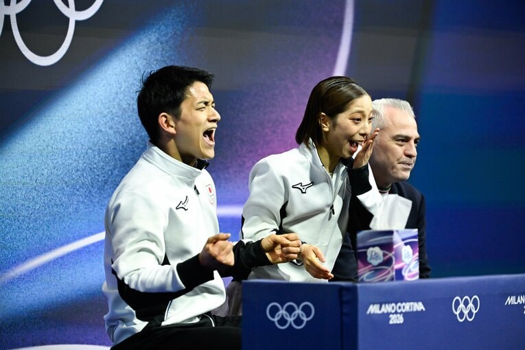 【個人戦ペアのフリー】演技後の涙　©Asami Enomoto