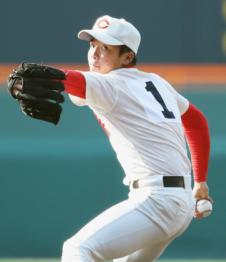 智弁学園高校時代の村上頌樹　©︎JIJI PRESS