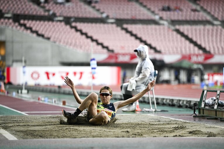 雨中でも安定した跳躍で危なげなく五輪を決めた。現在のワールドランキングは5位　©Asami Enomoto