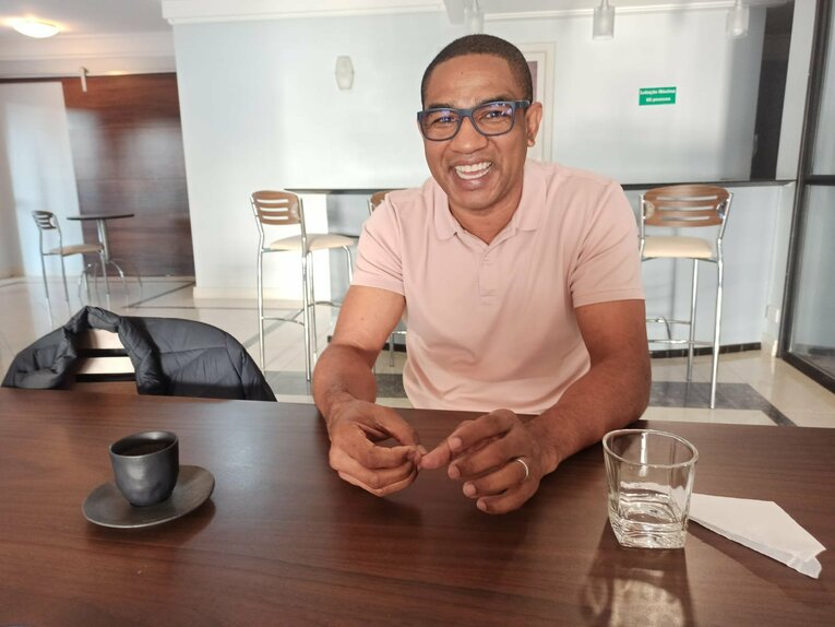 取材に応じてくれたサンパイオ　©Hiroaki Sawada