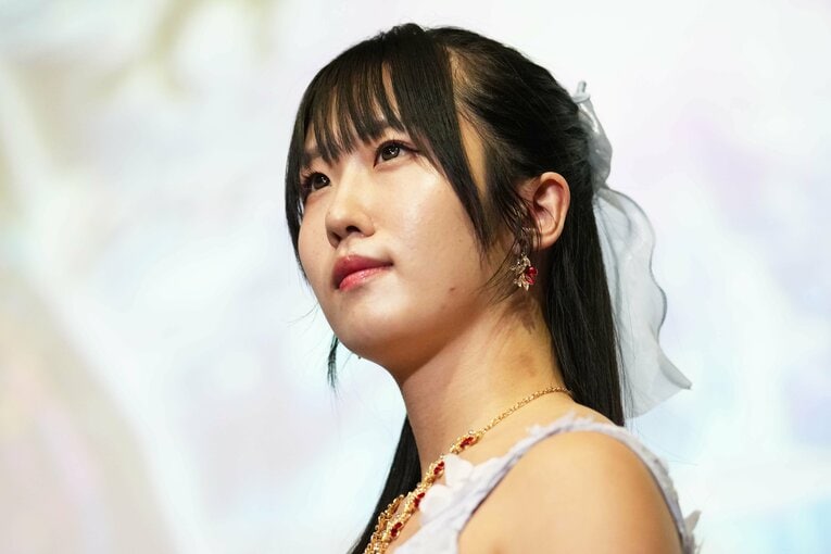 「スターダムに青空を」と語った玖麗さやか。4月12日、東京　©Essei Hara