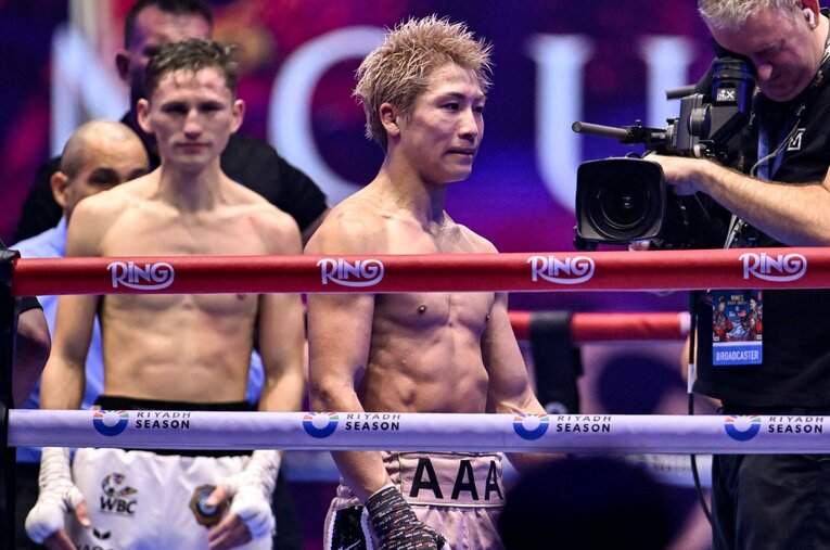 試合後、「疲れました」と本音を漏らした井上尚弥。2025年は4度の防衛に成功した　©Hiroaki Finito Yamaguchi