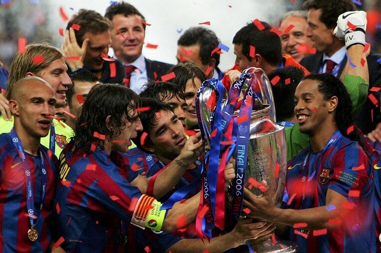 ロナウジーニョらを擁したバルサはCL優勝など黄金期を迎えることに©Getty Images