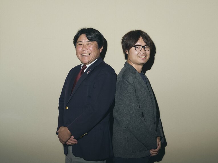 渡辺康幸監督と柏原竜二さん。2023年の対談で　©Yuki Suenaga