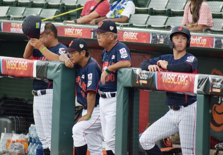 昨年の野球U18Ｗ杯で、監督としてチームを世界一に導いた馬淵監督 ©JIJI PRESS