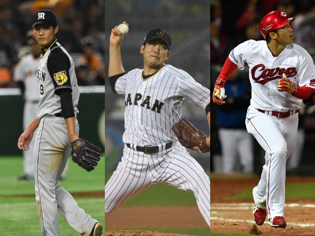 左から、藤浪晋太郎、菅野智之、鈴木誠也　©BUNGEISHUNJU