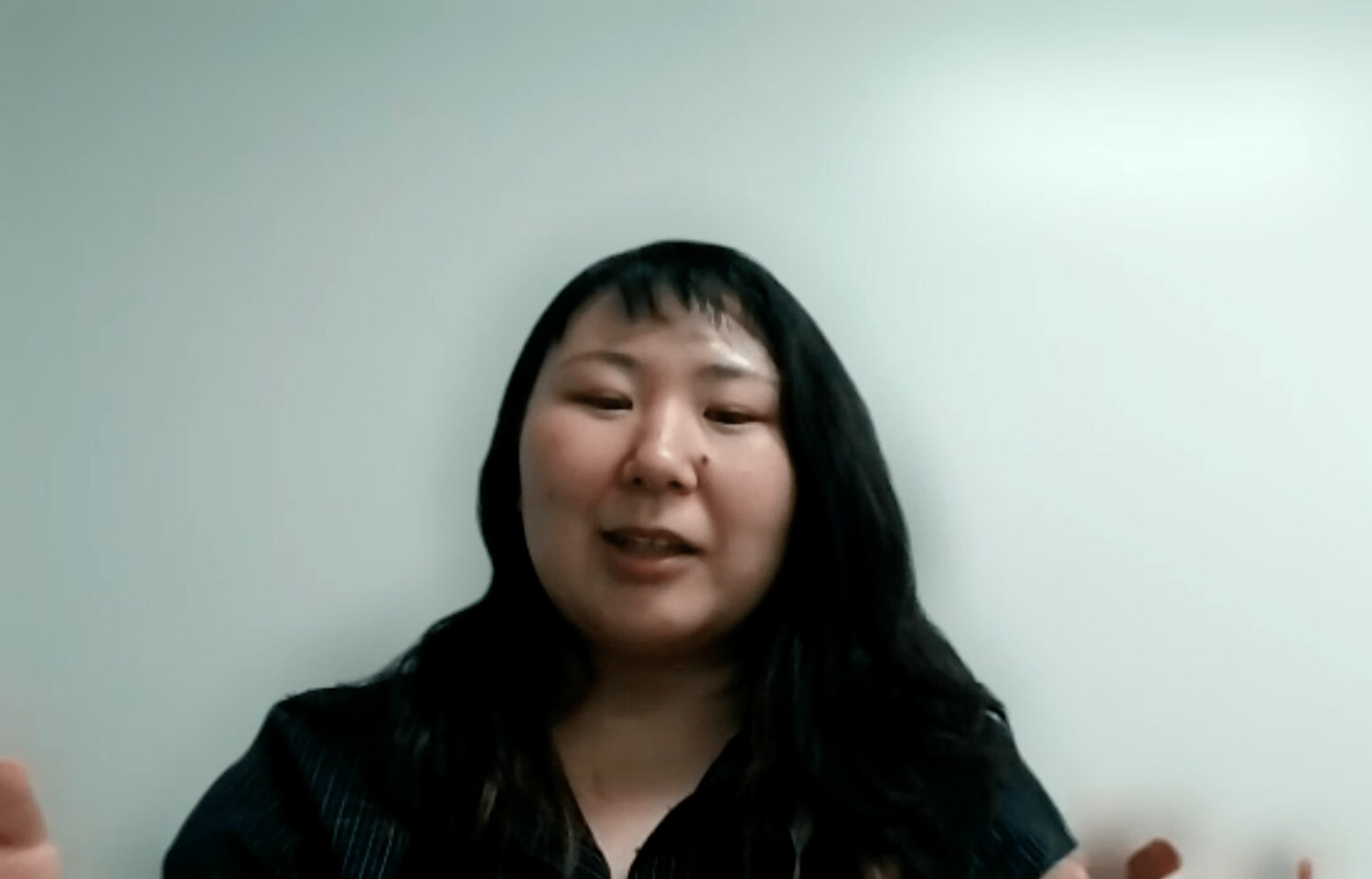 オンラインで取材に応じる今日和さん