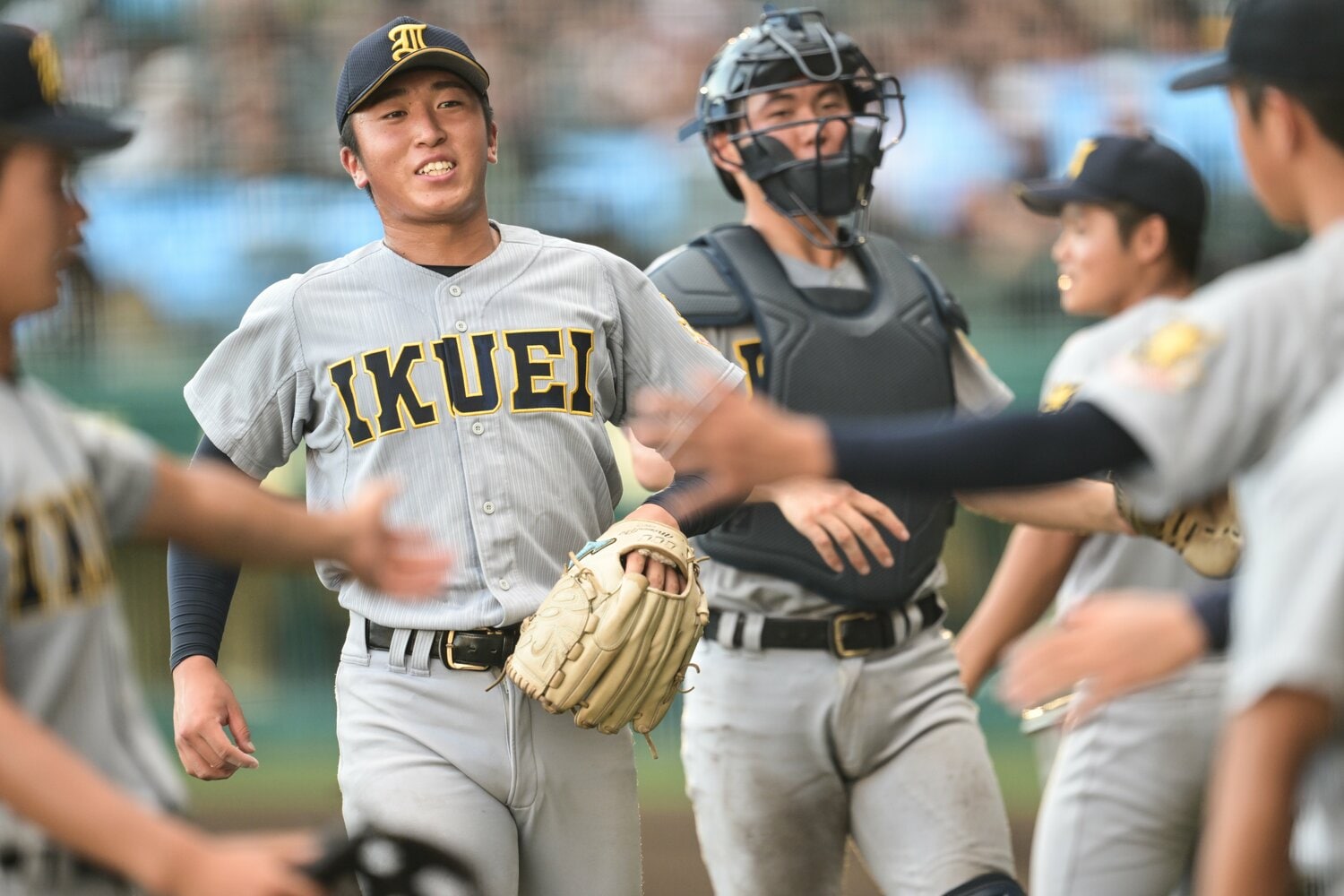 1回戦から決勝まで全試合で登板した湯田。マウンドでの笑顔が印象に残ったファンも多かった　©Nanae Suzuki