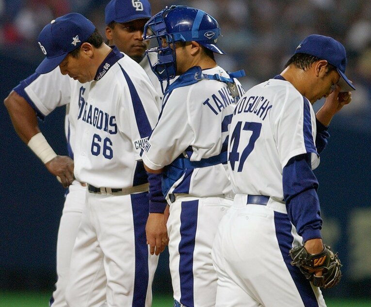 落合監督から降板を告げられる野口（写真は2005年） ©JIJI PRESS