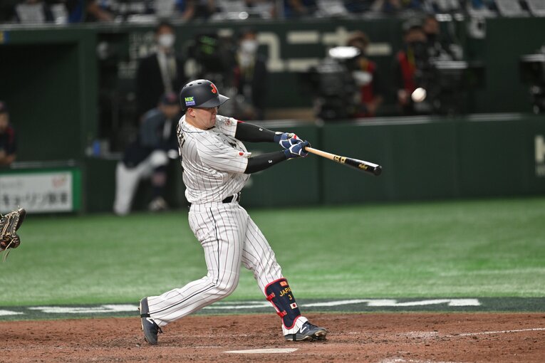 2023WBCのチェコ戦、“大谷の代打”という役回りで、見事“一発回答”をしてみせた牧　©Naoya Sanuki