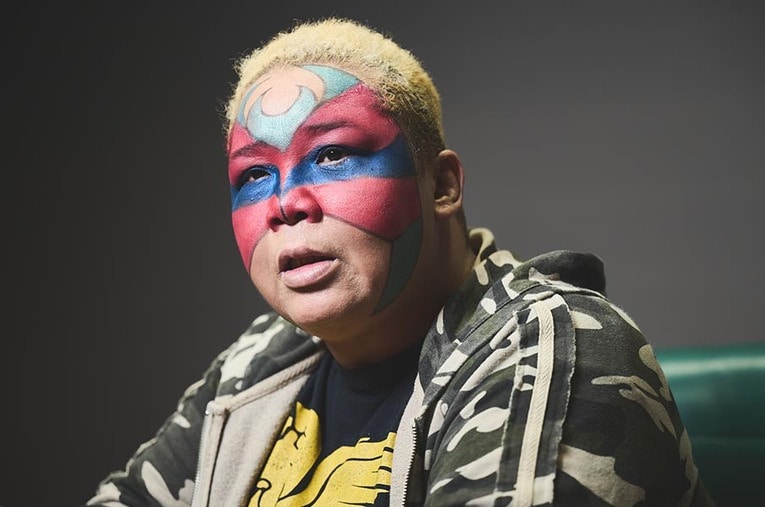 プロレスラーでありながら、バラエティ番組でも抜群の存在感を放つアジャコング ／ photograph by Yuki Suenaga