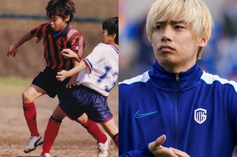 カタールW杯最終予選で4試合連続ゴール…救世主となった伊東純也（29歳）のルーツとは？　左は小学校時代、小1のときに地元のチームでサッカーを始めたという ／ photograph by Getty Images／父・利也さん提供（左）