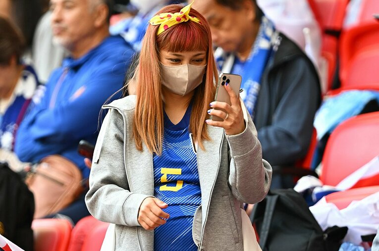 コスタリカ戦、応援に駆け付けた平愛梨　©JMPA