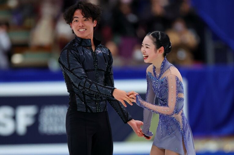 りくりゅうに続く飛躍が期待される日本の長岡柚奈＆森口澄士ペア ／ photograph by AFLO