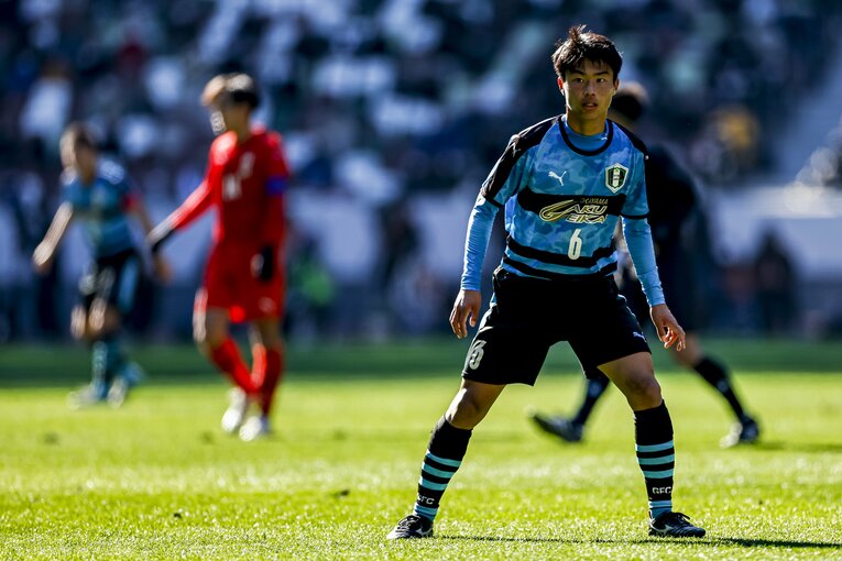 神村学園戦で先制ゴールを挙げたMF田口裕真（2年）©︎Kiichi Matsumoto